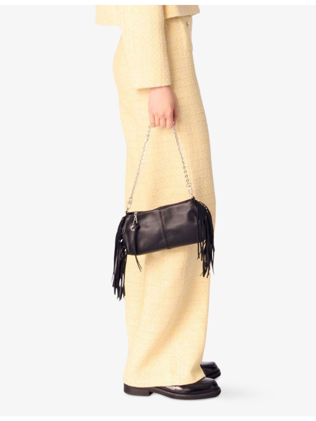 Patch-pocket straight-leg tweed trousers - 3