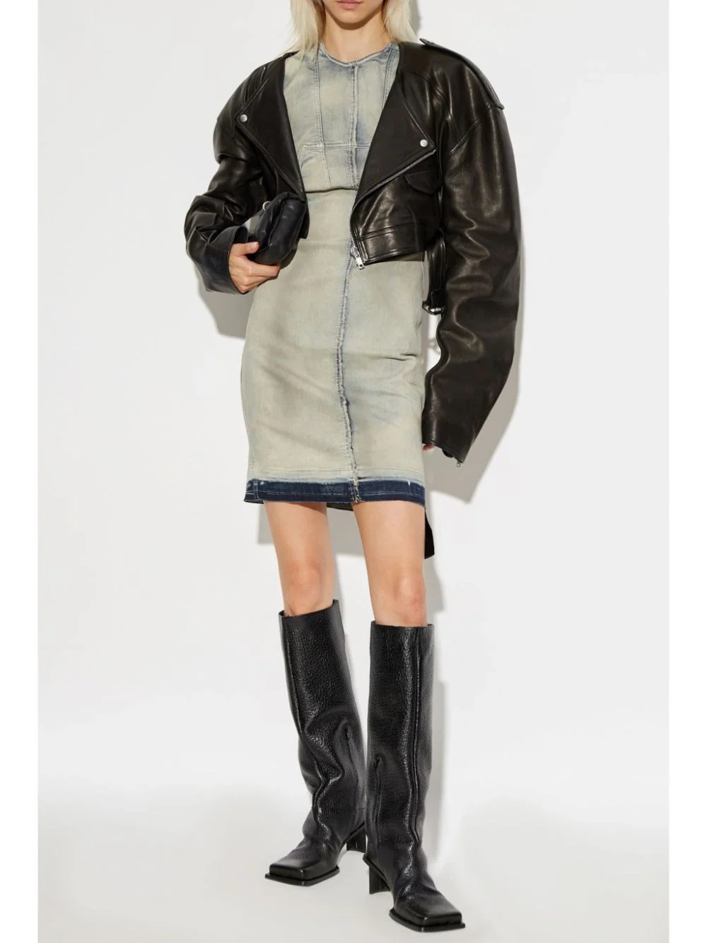 ワンピース RICK OWENS DRKSHDW Womens Splintered Denim Dress Rick Owens DRKSHDW Splintered Denim Dress In Sky | club21