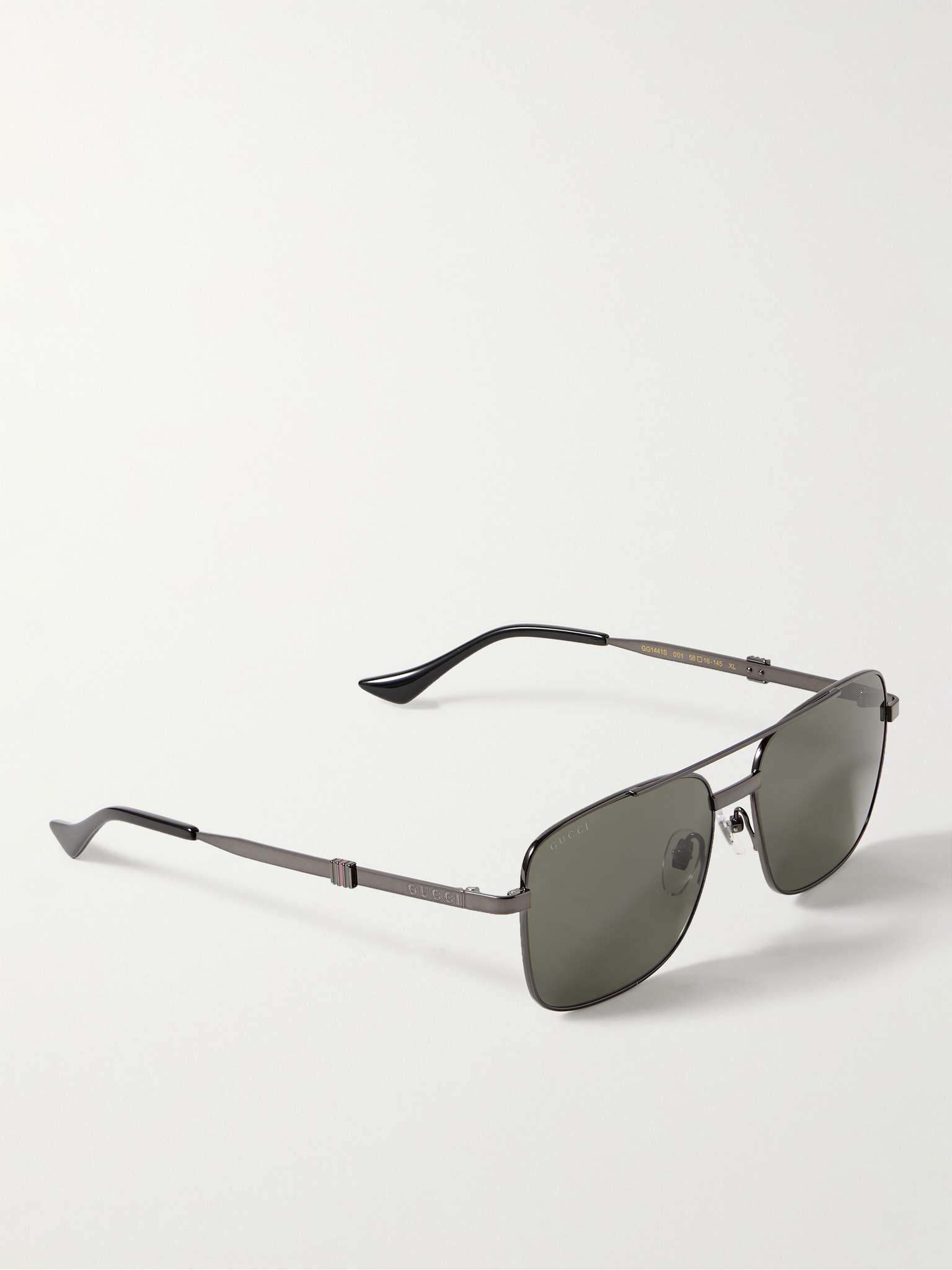 Aviator-Style Gunmetal-Tone Sunglasses - 3