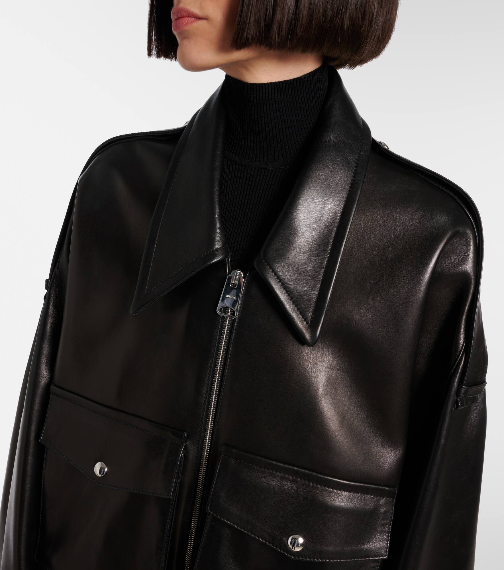 Owey oversized leather jacket - 6