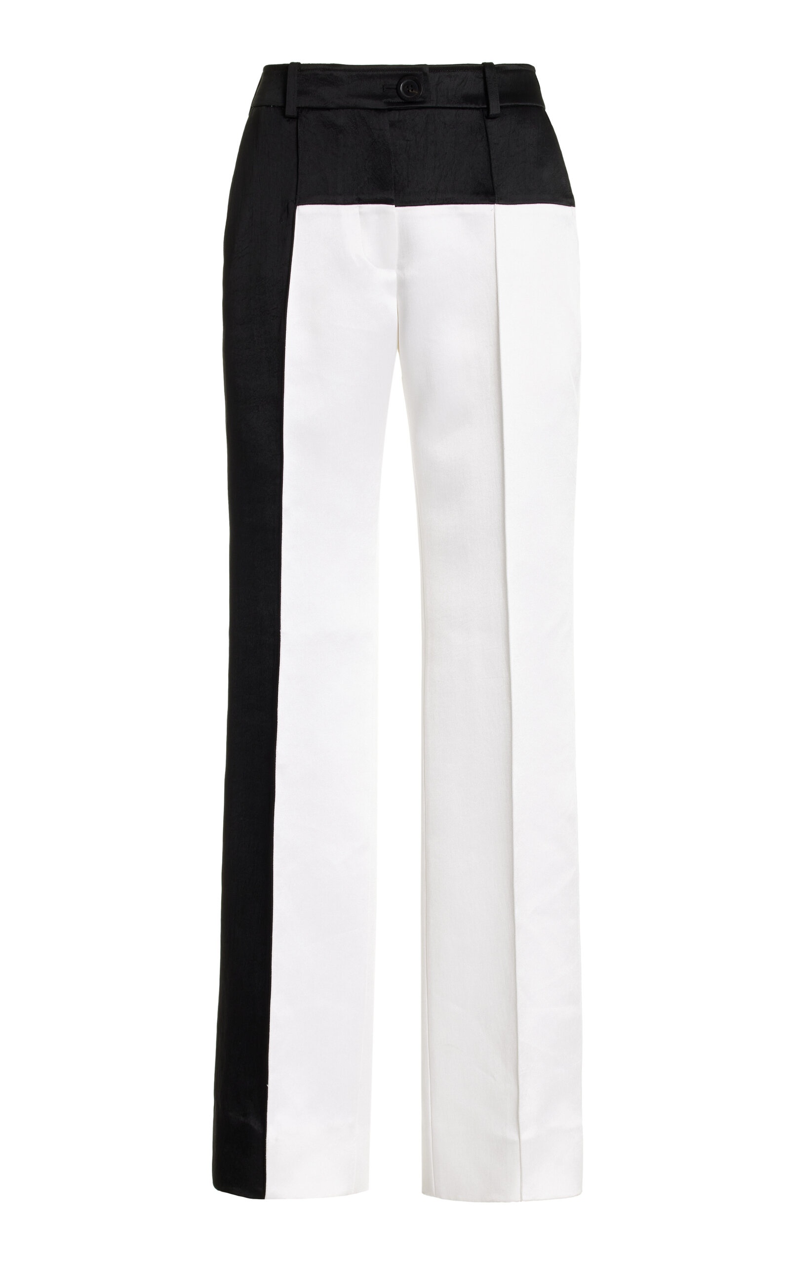 Colorblock Twill Straight-Leg Pants black/white - 1