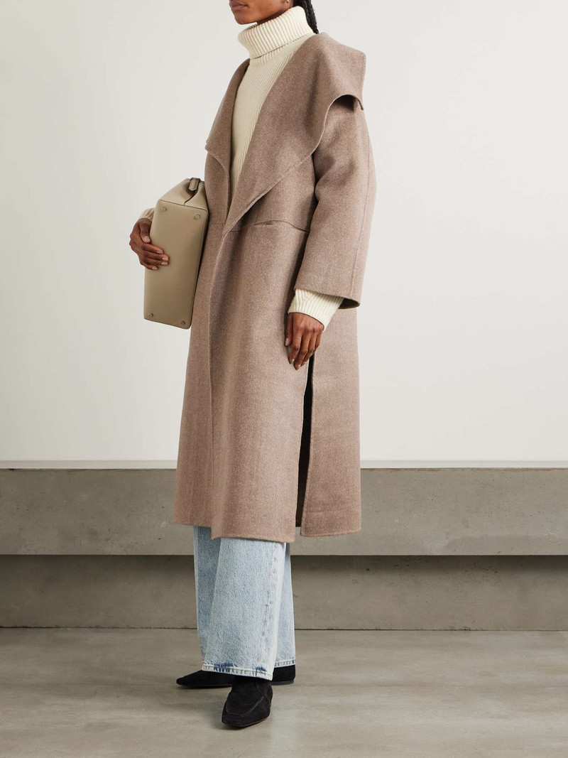 Totême Signature wool and cashmere-blend coat Taupe outlook