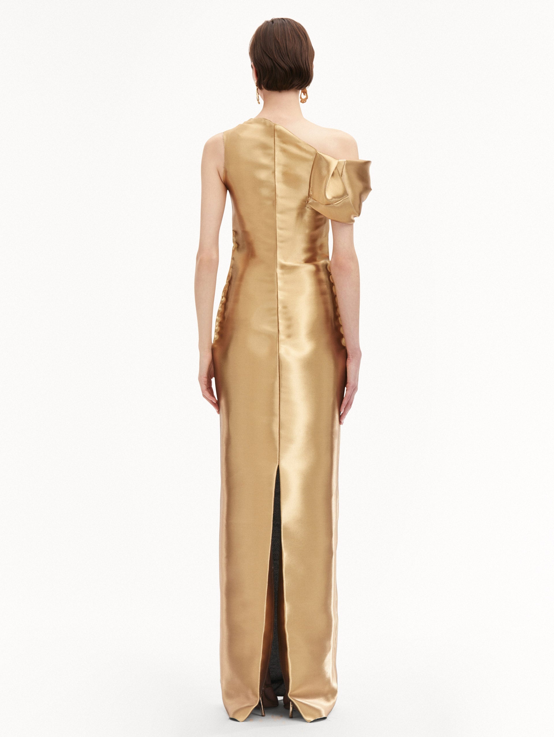 ORCHID GOLD METAL ORGANZA GOWN - 3