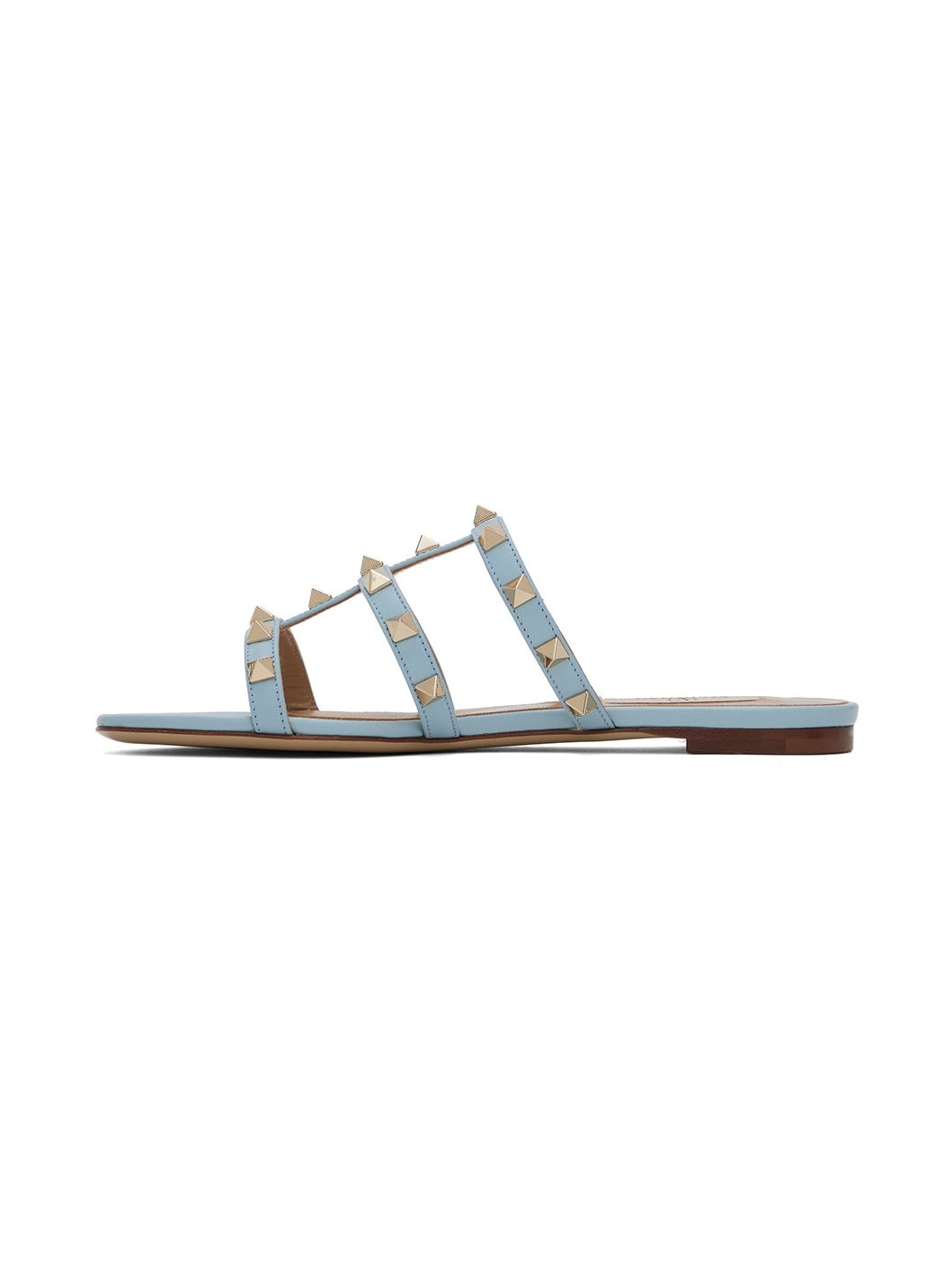 Blue Rockstud Flat Sandals - 3