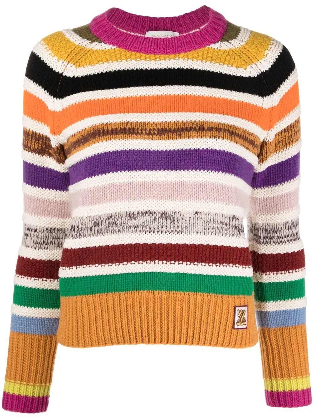 striped knitted jumper - 1