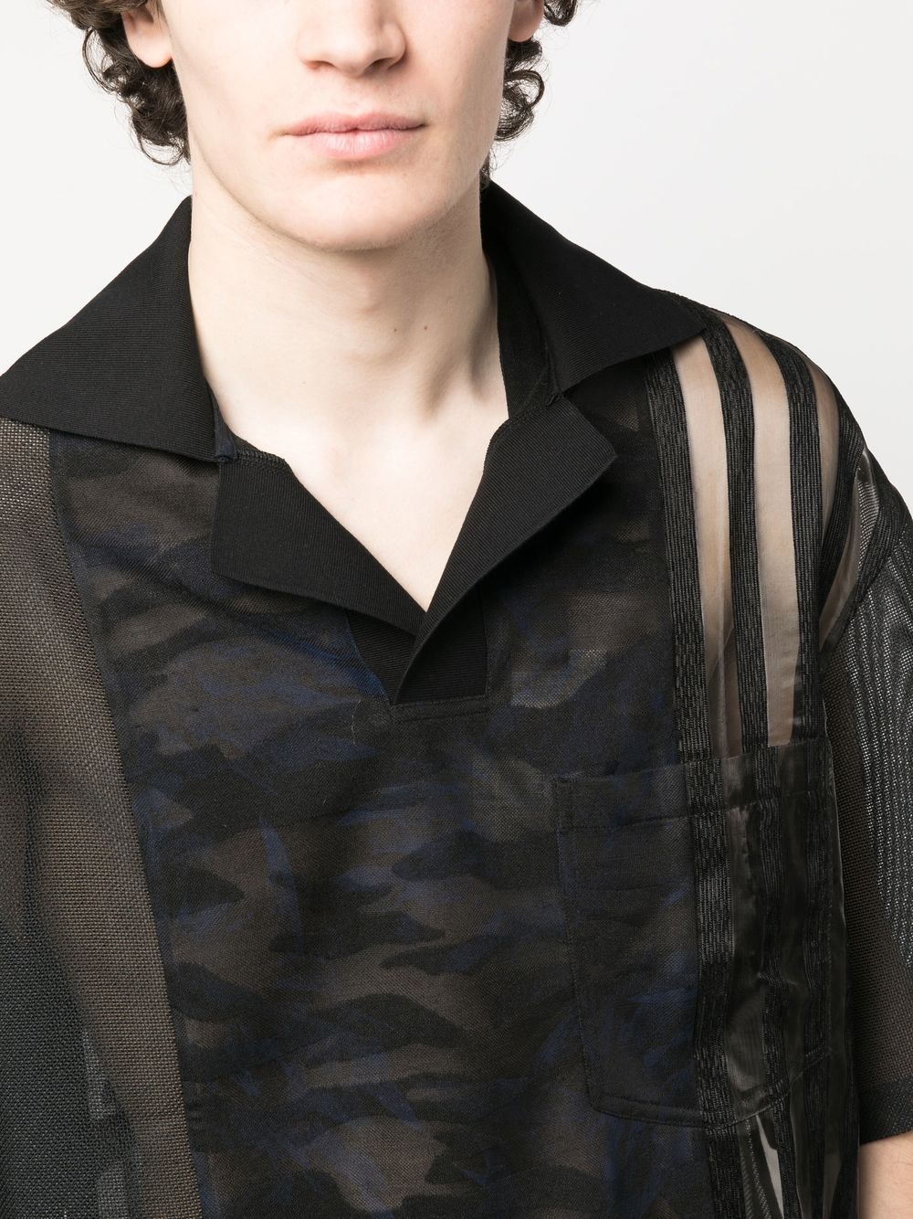 semi-sheer polo shirt - 5