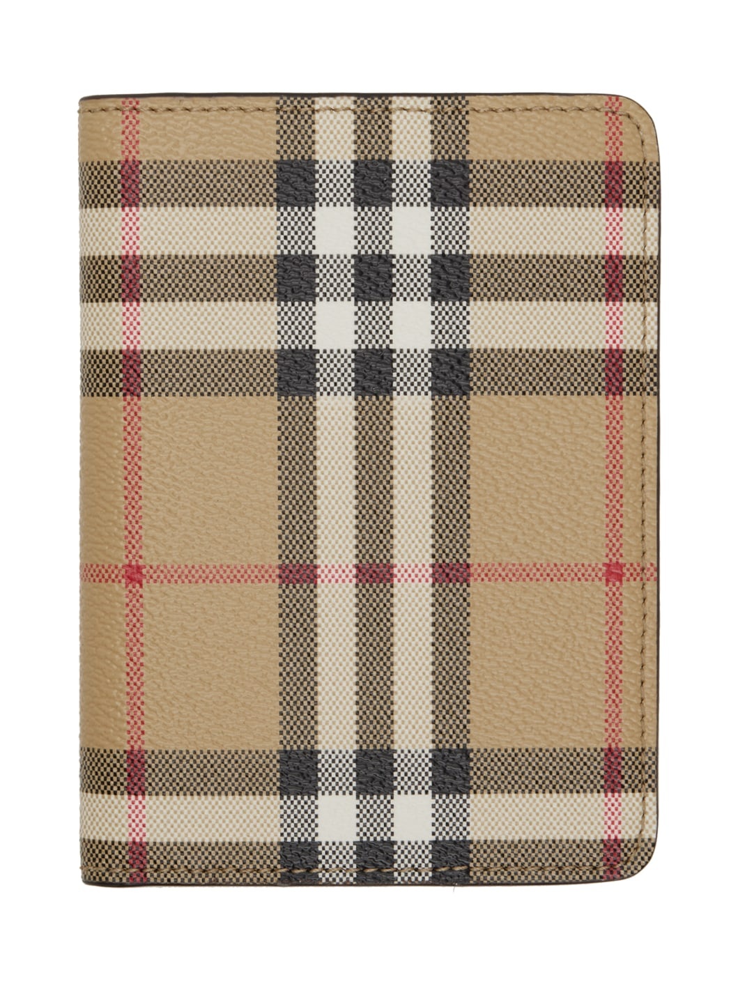 Beige Check Passport Holder - 1