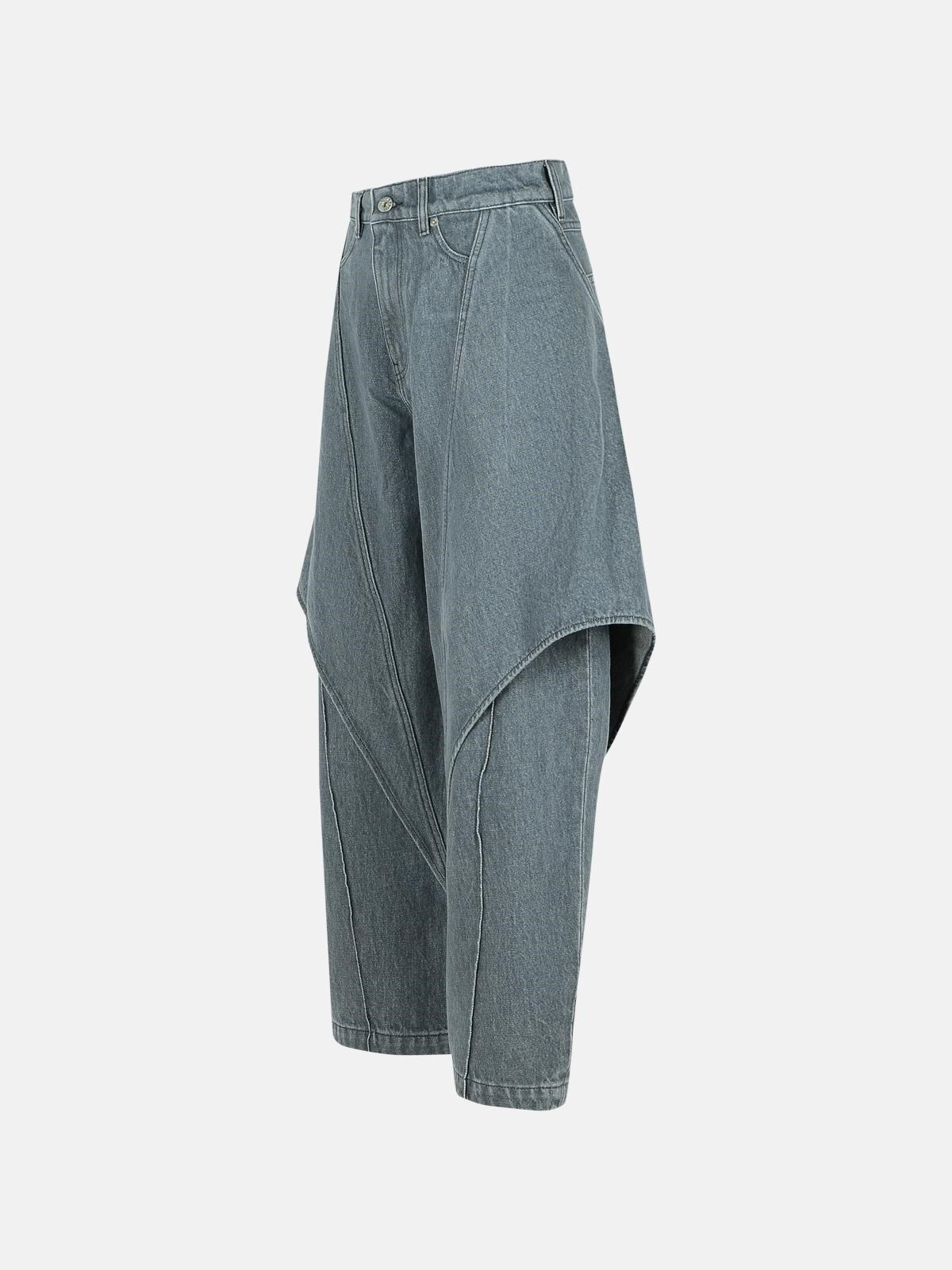 GREY COTTON 'SCULTURAL' JEANS - 2