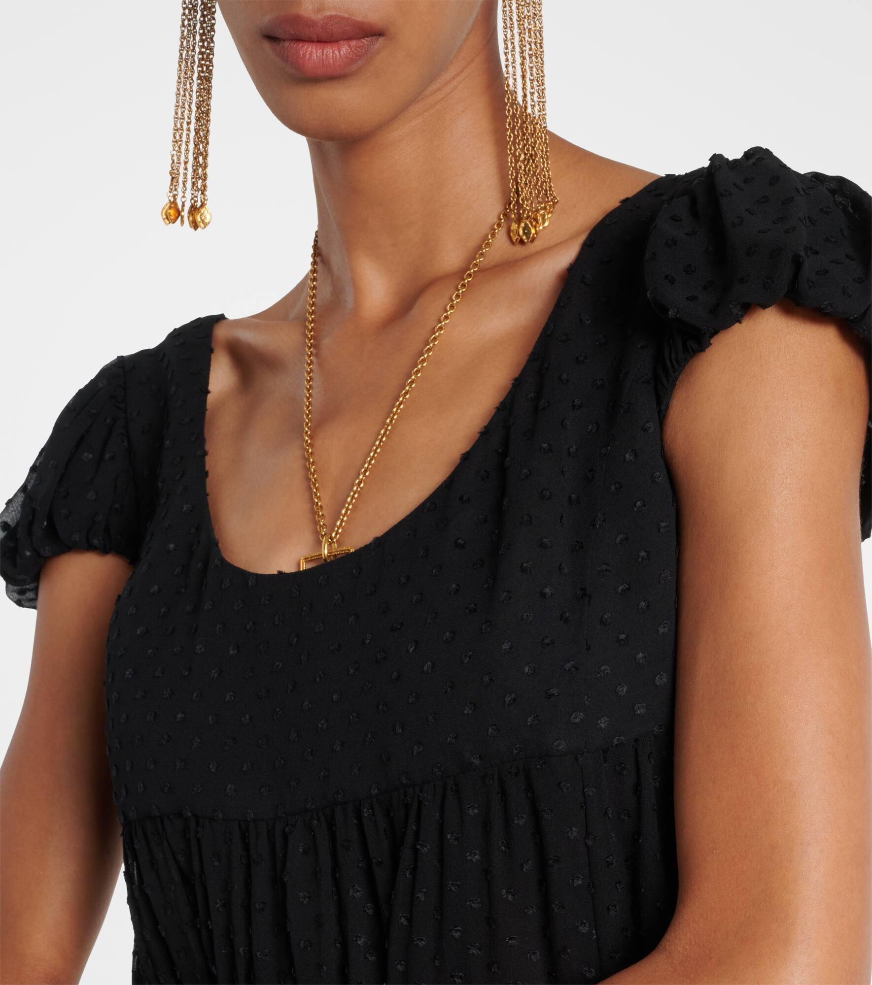 Silk point d'esprit maxi dress - 4