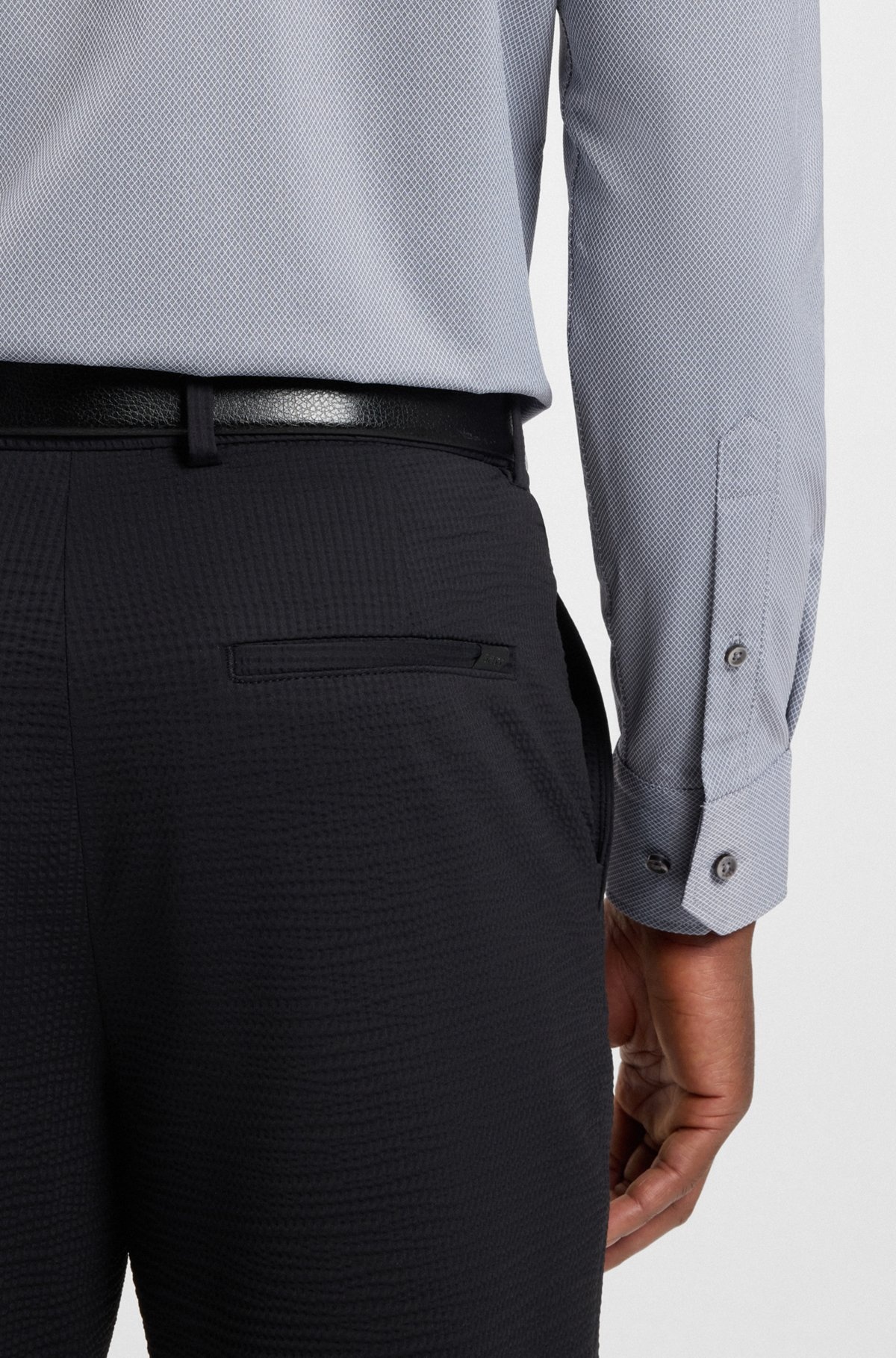 REGULAR-FIT SHIRT IN STRUCTURED STRETCH FABRIC - 6