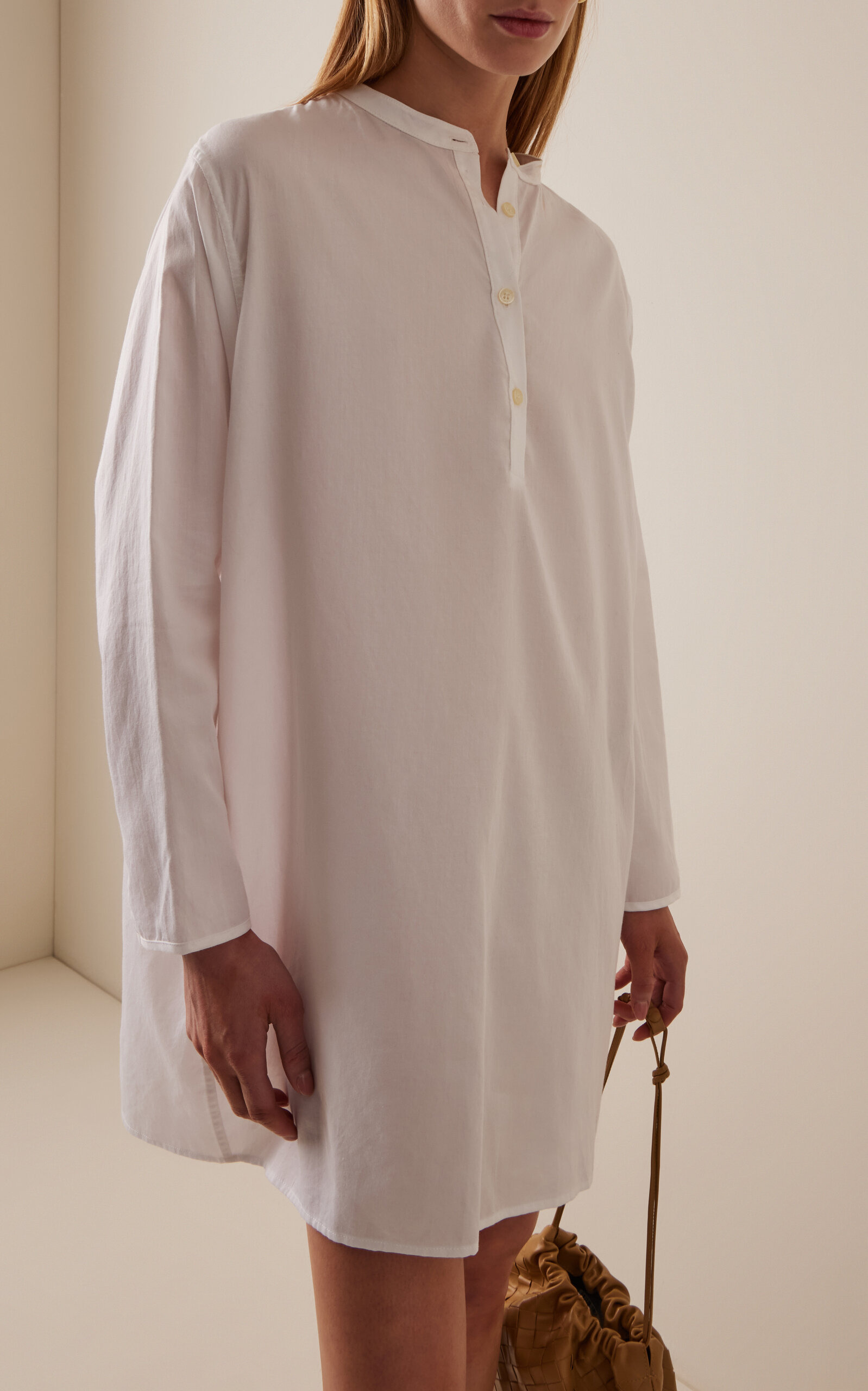 Yoko Cotton Mini Tunic Dress white - 3