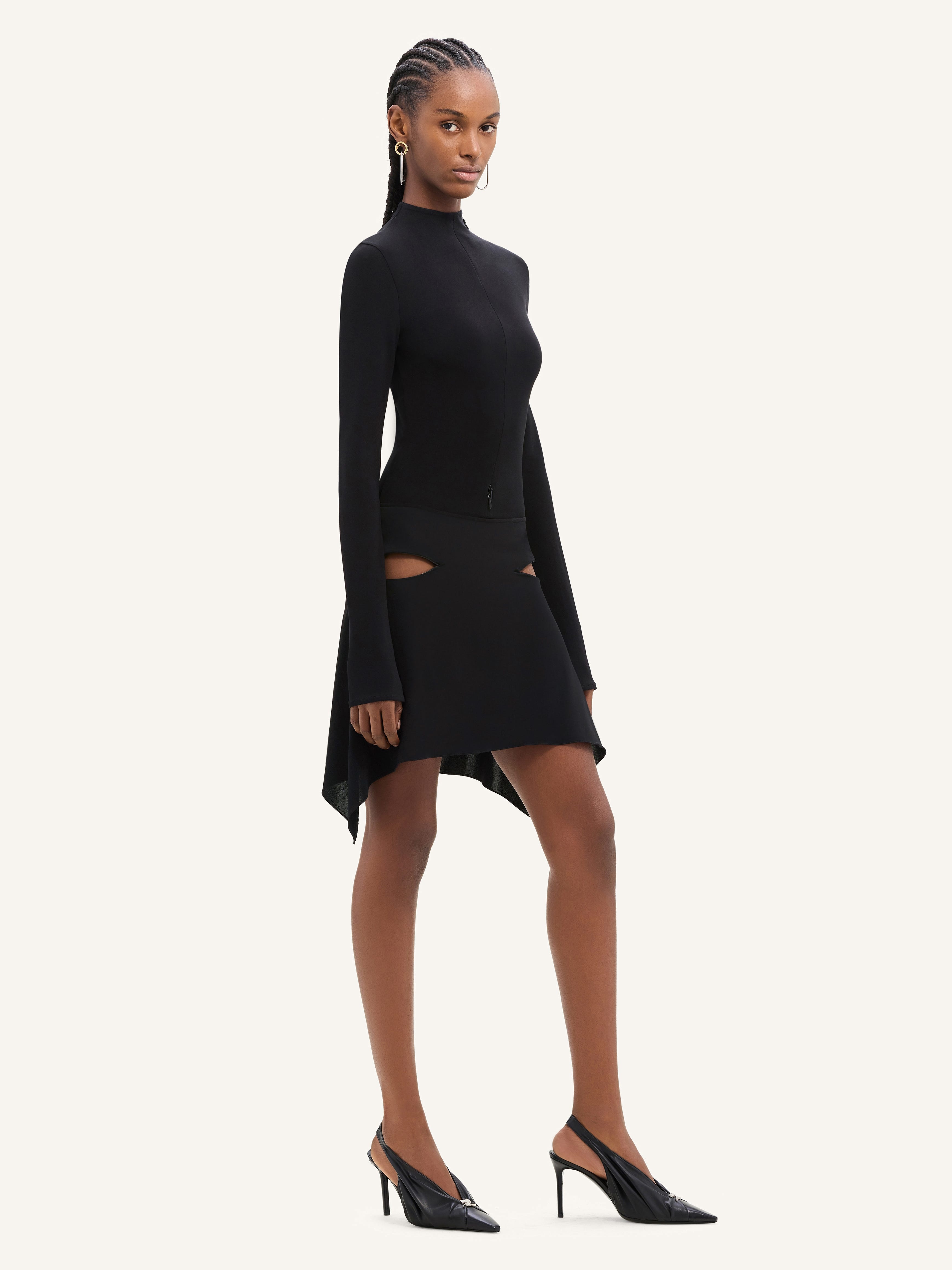 ZIPPED CREPE MINI SKIRT - 3