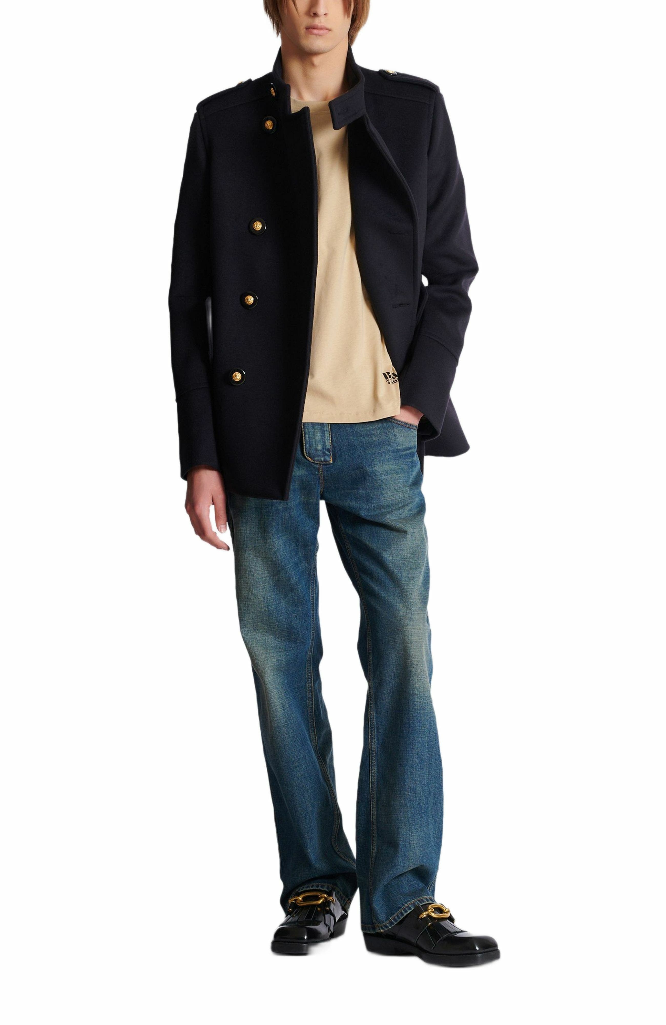 Small Balmain Stamp printed T-shirt in Beige at Nordstrom - 2