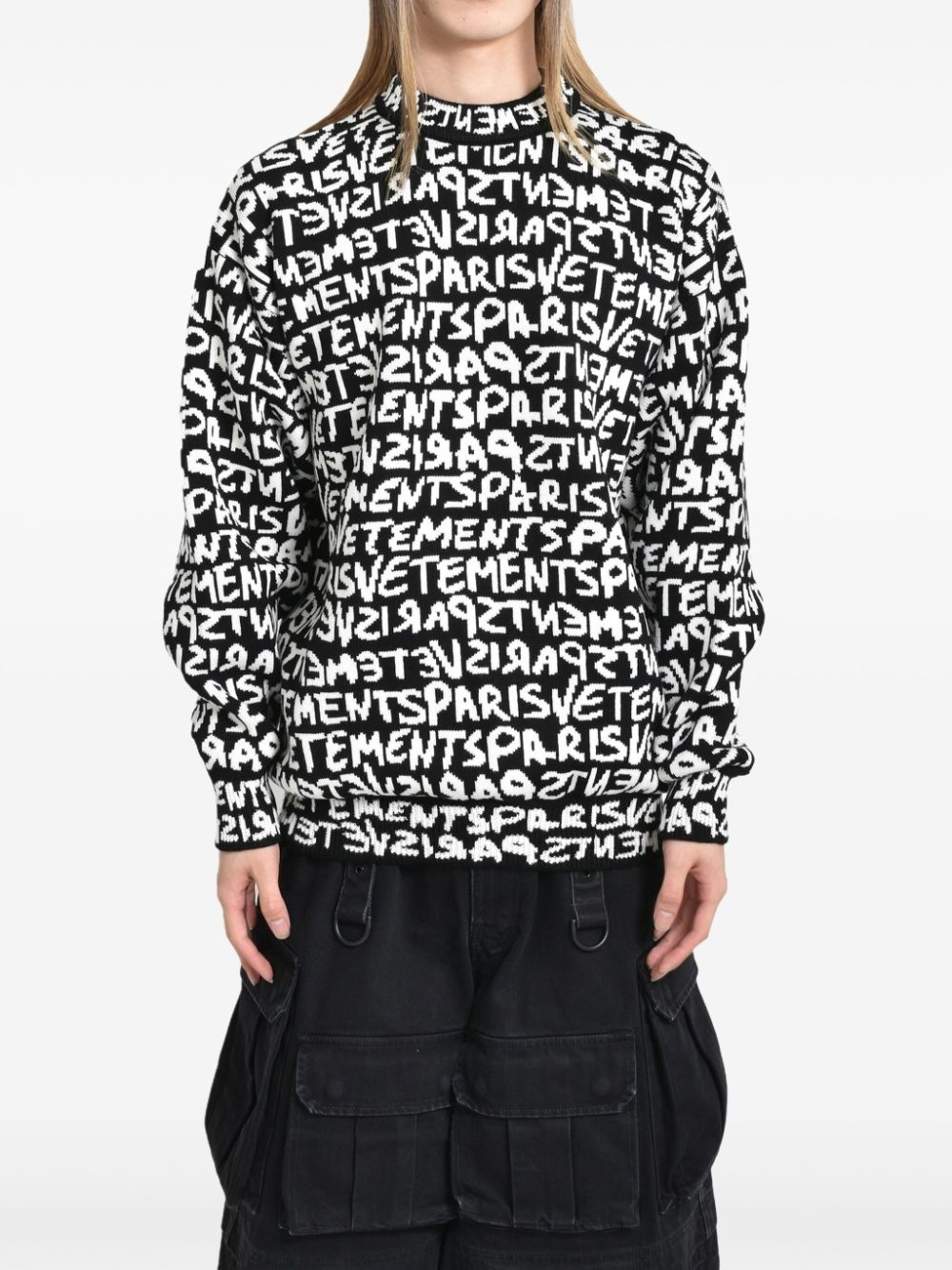 intarsia-logo jumper - 3