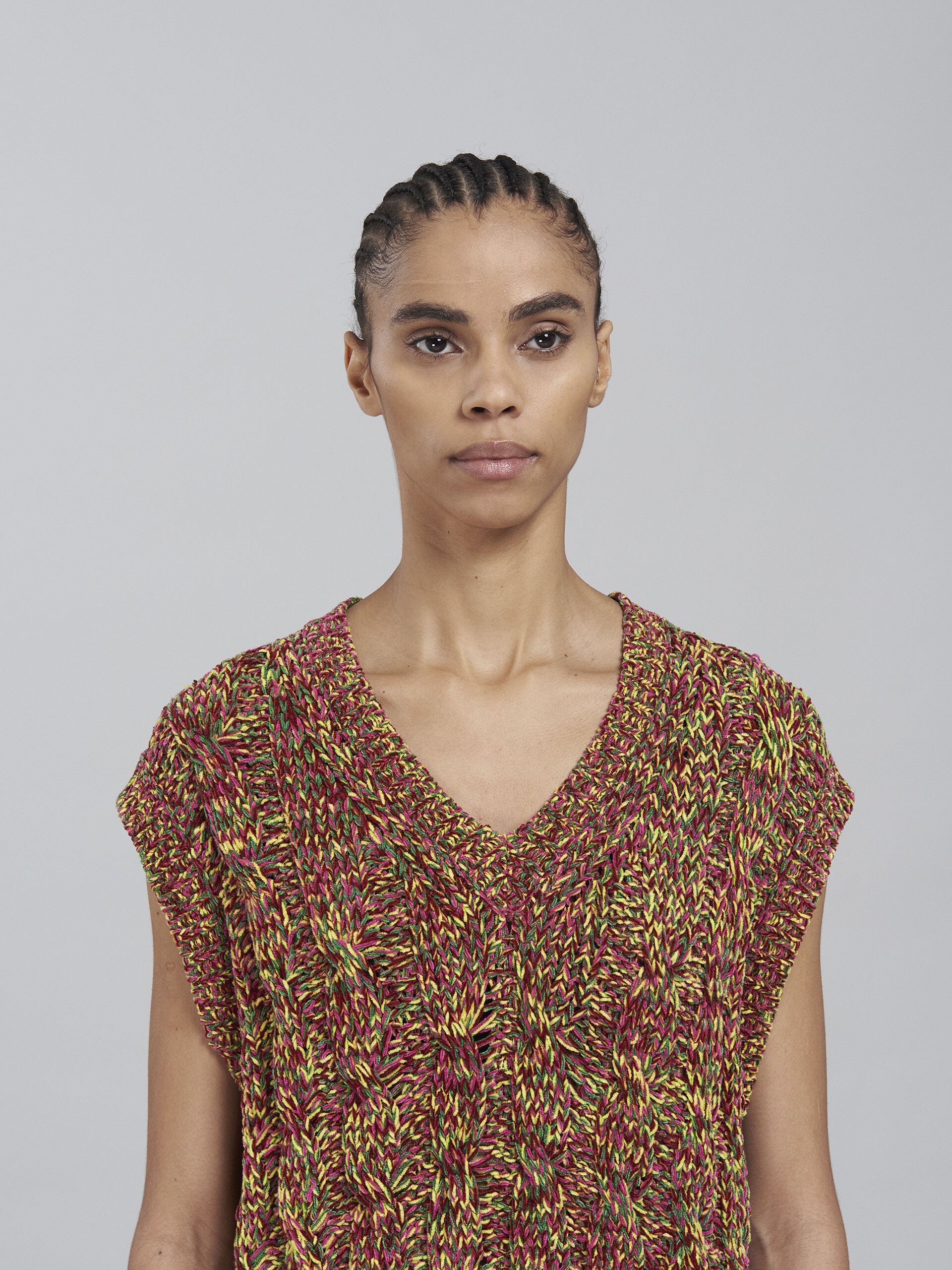 VISCOSE AND COTTON CHENILLE VEST - 4