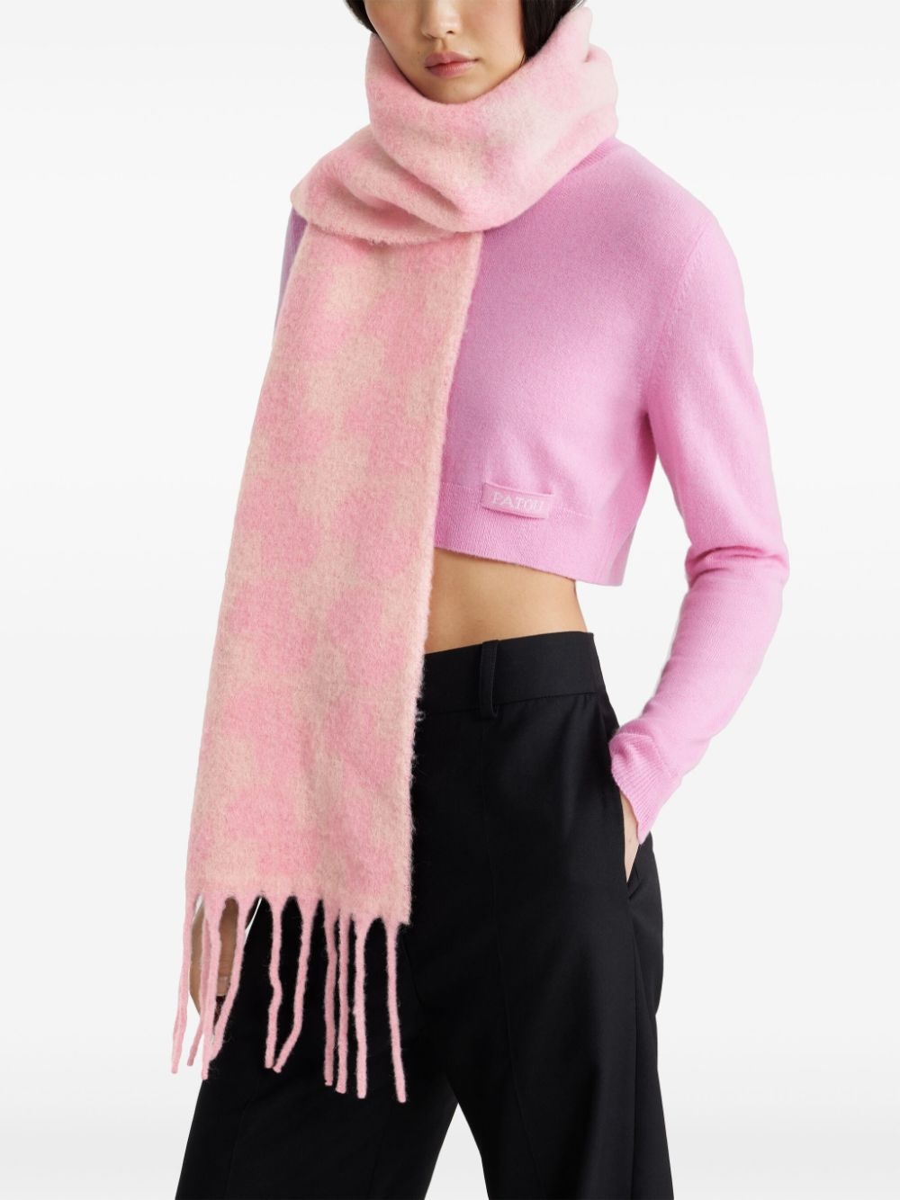 logo-patch alpaca scarf - 3