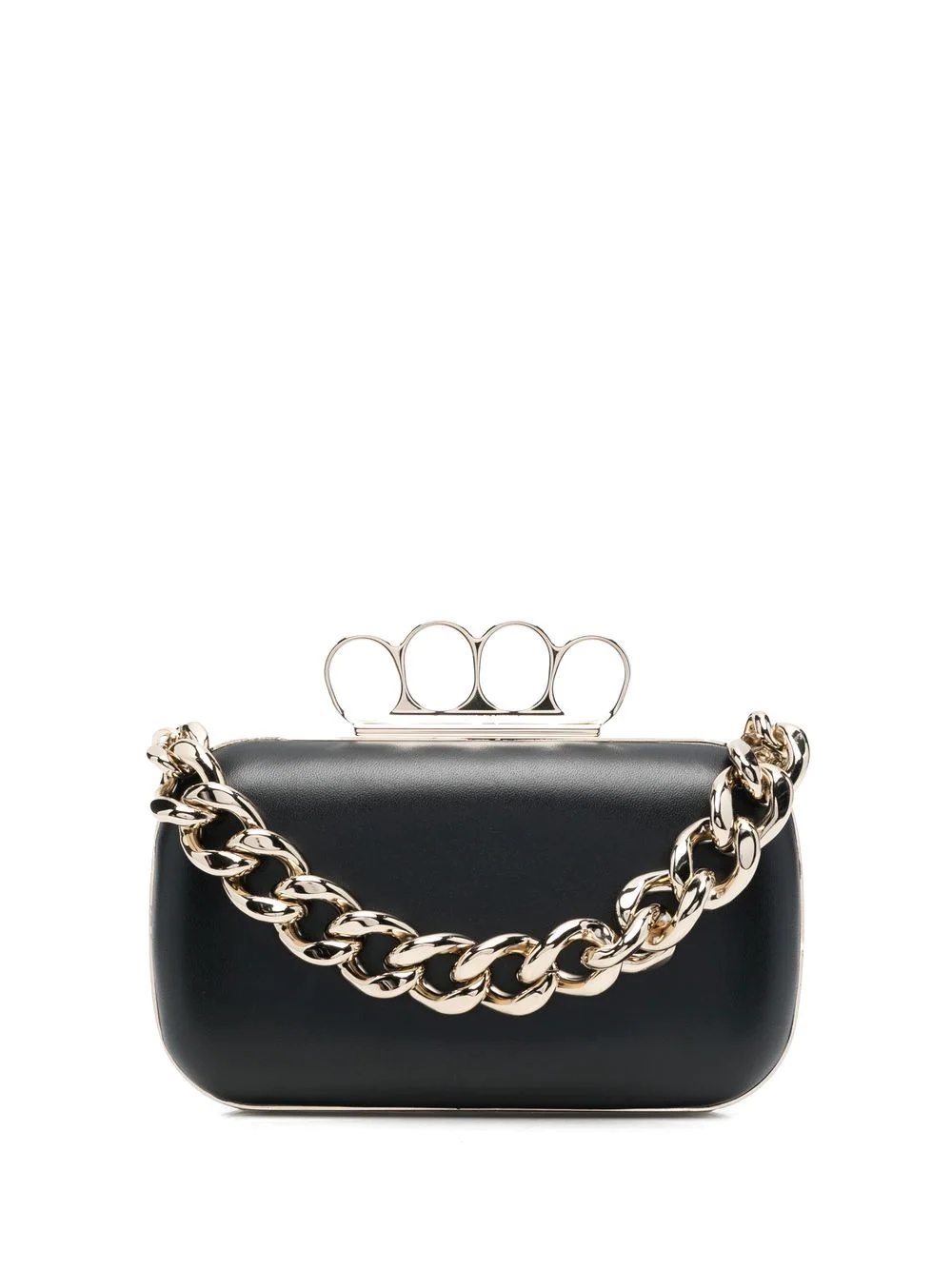 leather chain-link clutch-bag - 1