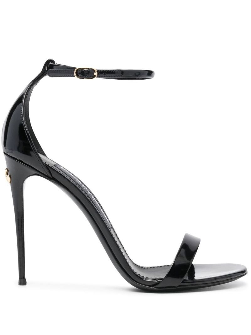 strap100mm patent-leather sandals - 1