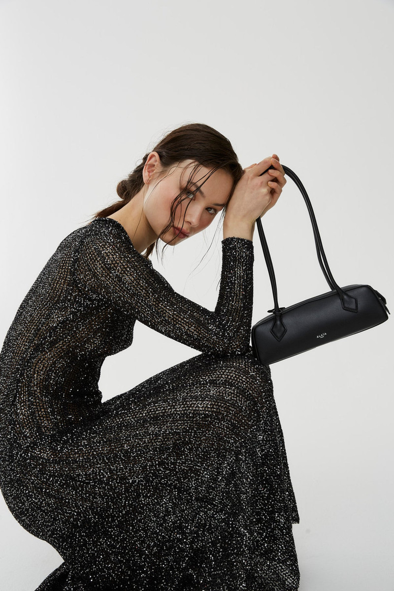 Alaïa Le Teckel Small black leather bag outlook