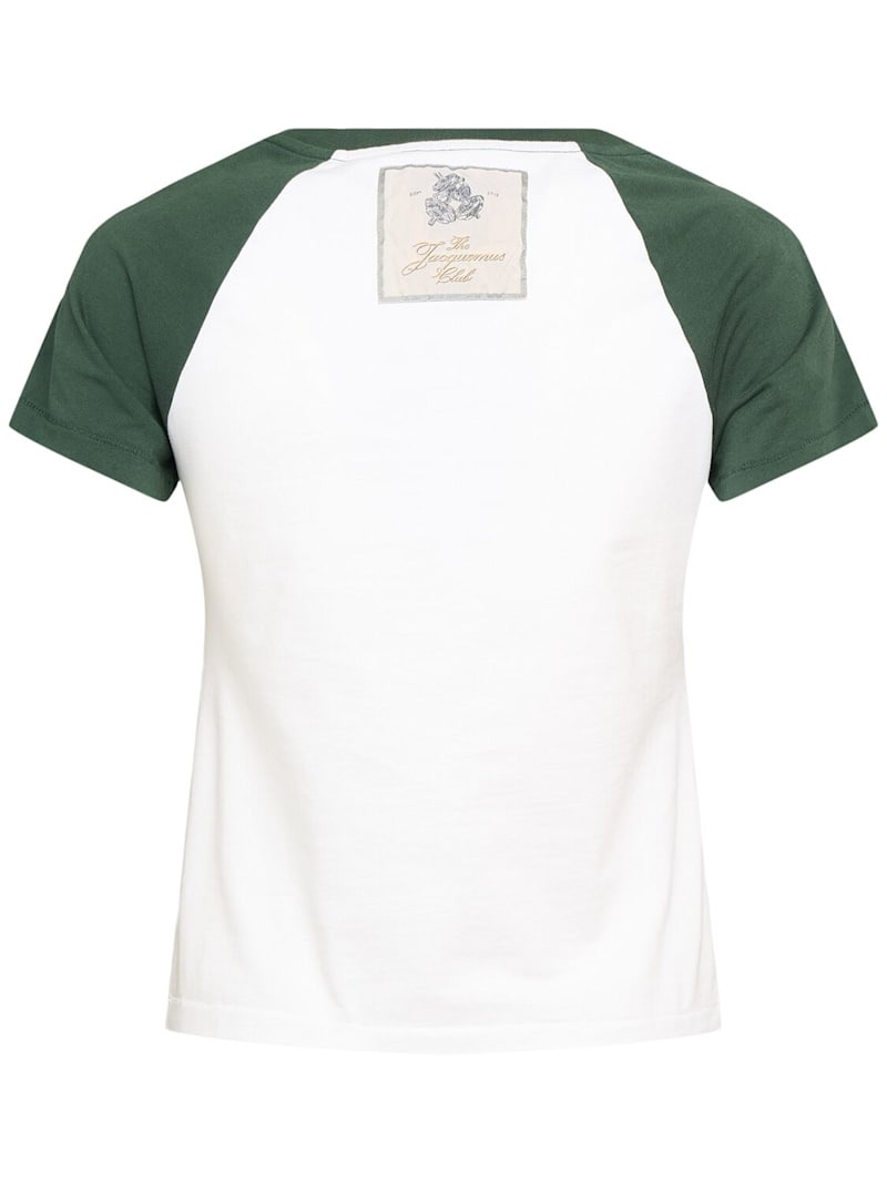 JACQUEMUS Baseball ミニTシャツ White & Green La Croisière 'The Baseball mini' T-shirt by