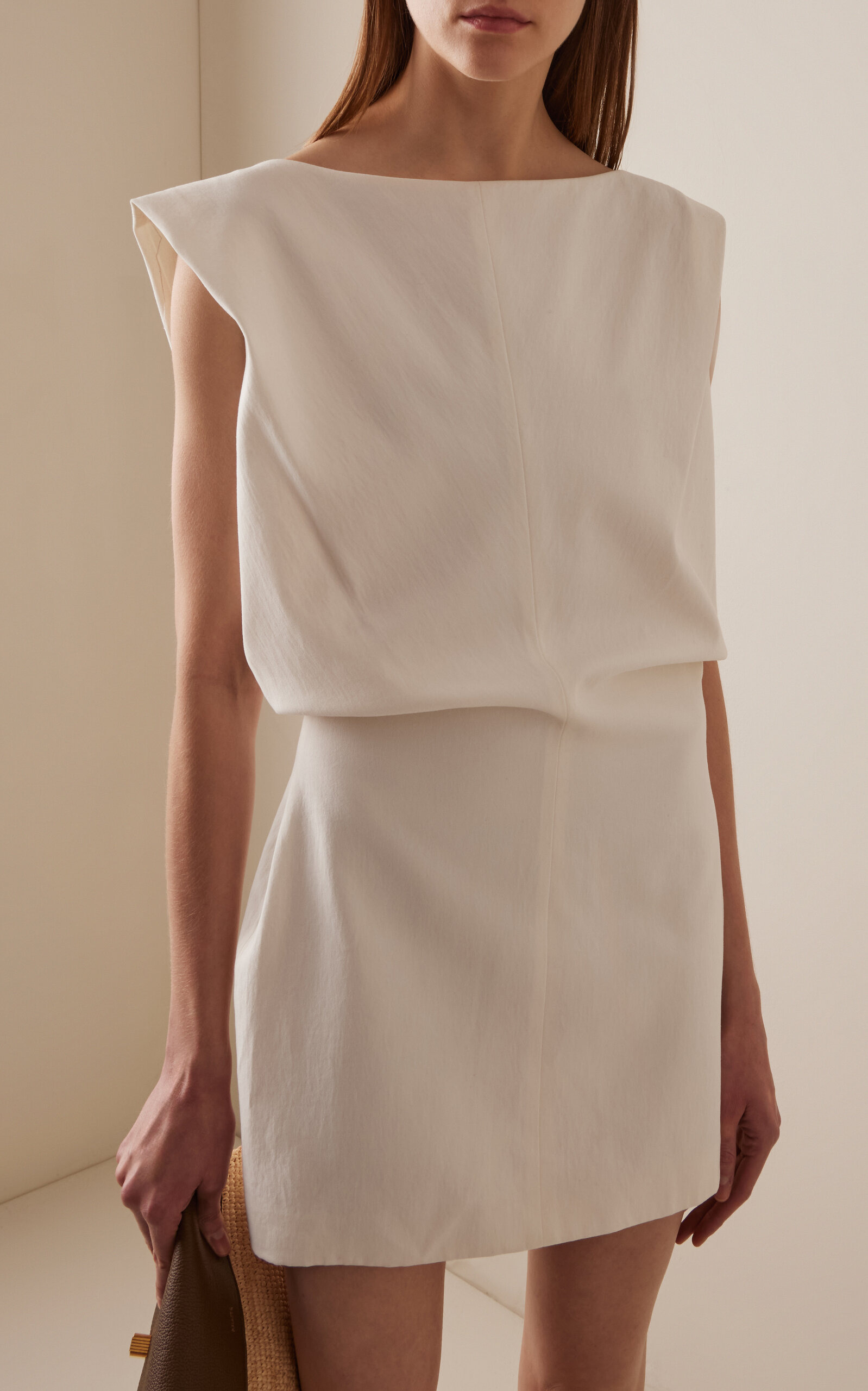 Toma Cotton-Canvas Dress white - 3