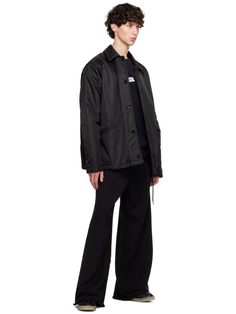 MM6 Maison Margiela Black Embroidered Logo Sweatpants outlook