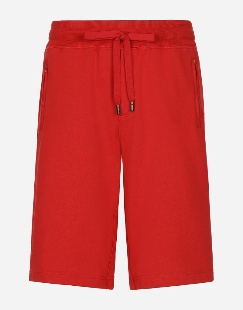 Jersey jogging shorts with logo tag 1