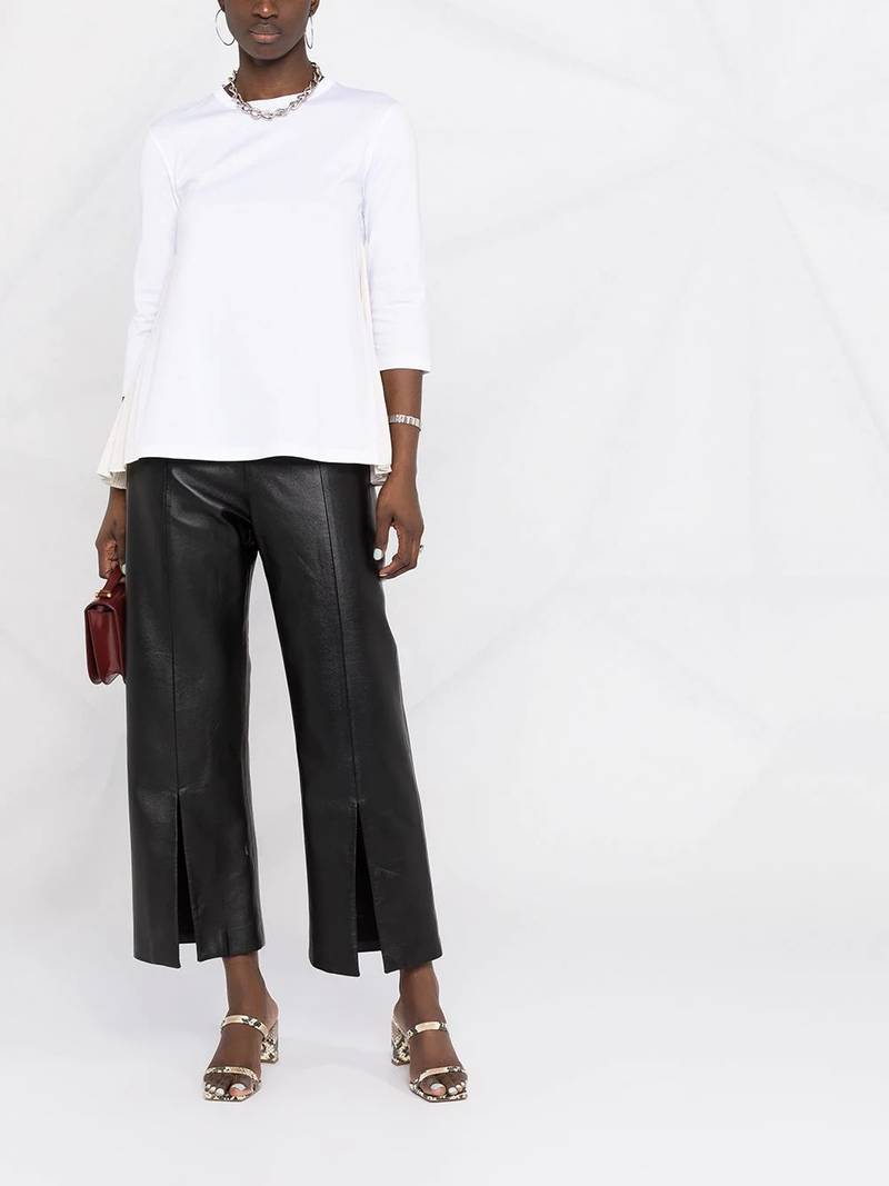 Herno pleat-insert cotton top outlook