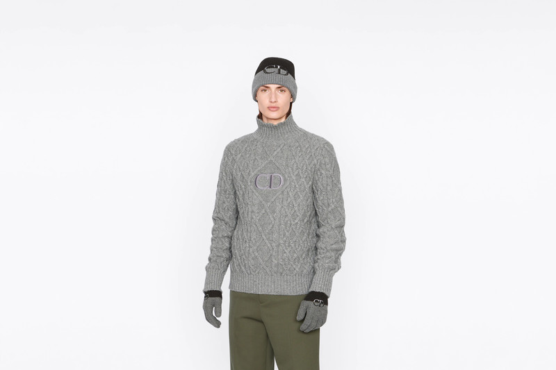 Stand Collar Sweater with 'CD' Signature 4