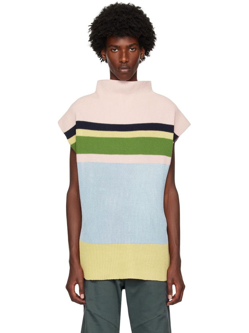 Pink & Blue Essick Stripe Turtleneck - 1