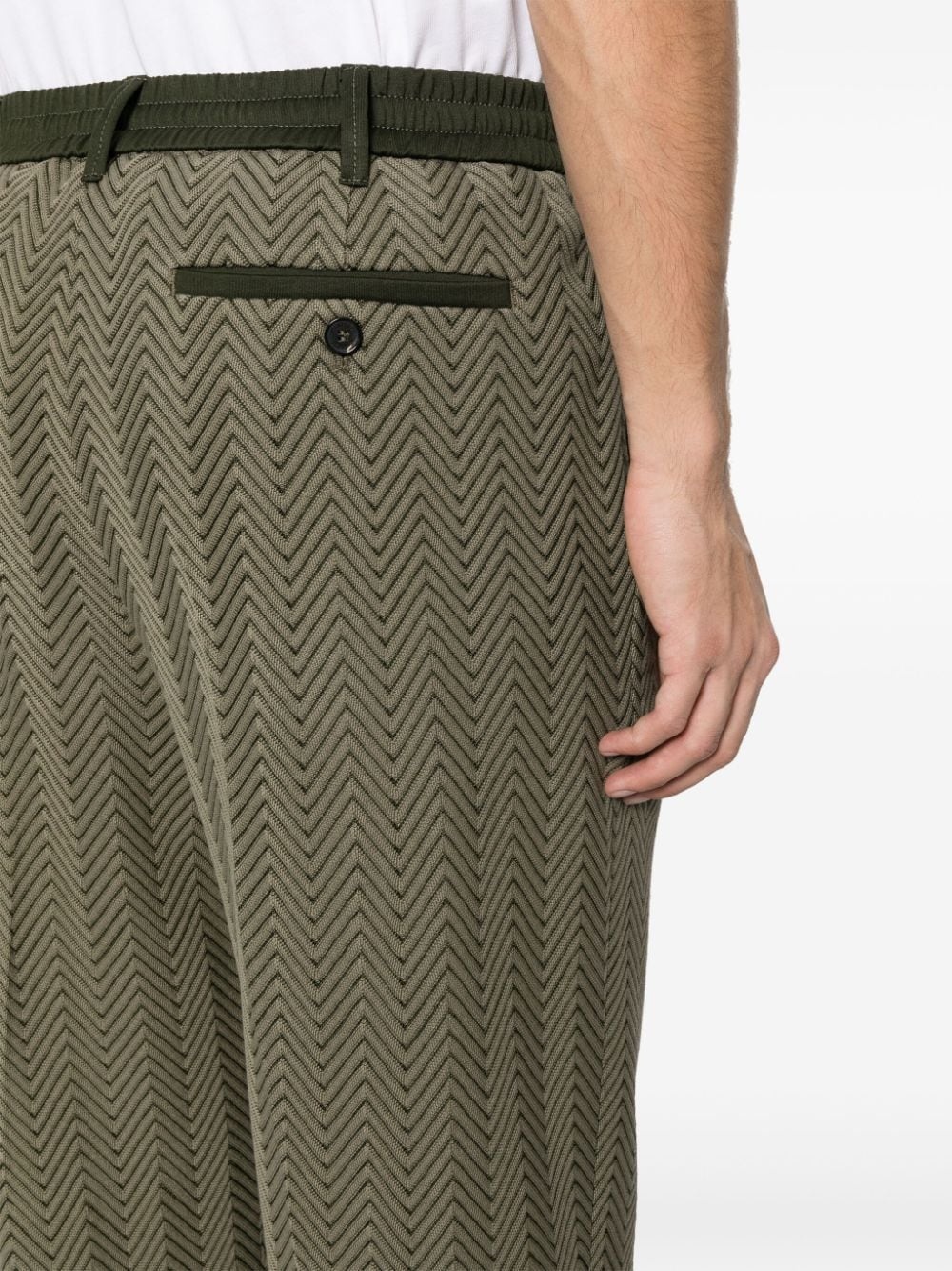 zigzag-woven trousers - 5