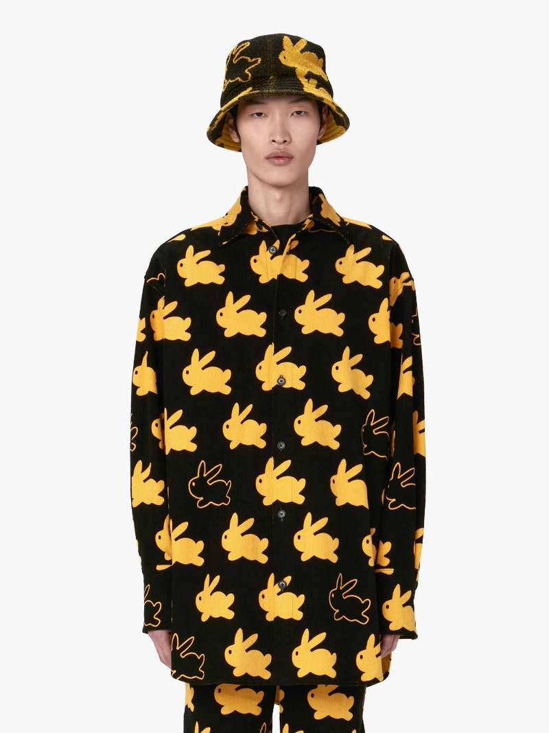 JW Anderson ALL OVER BUNNY OVERSIZED CORDUROY SHIRT outlook