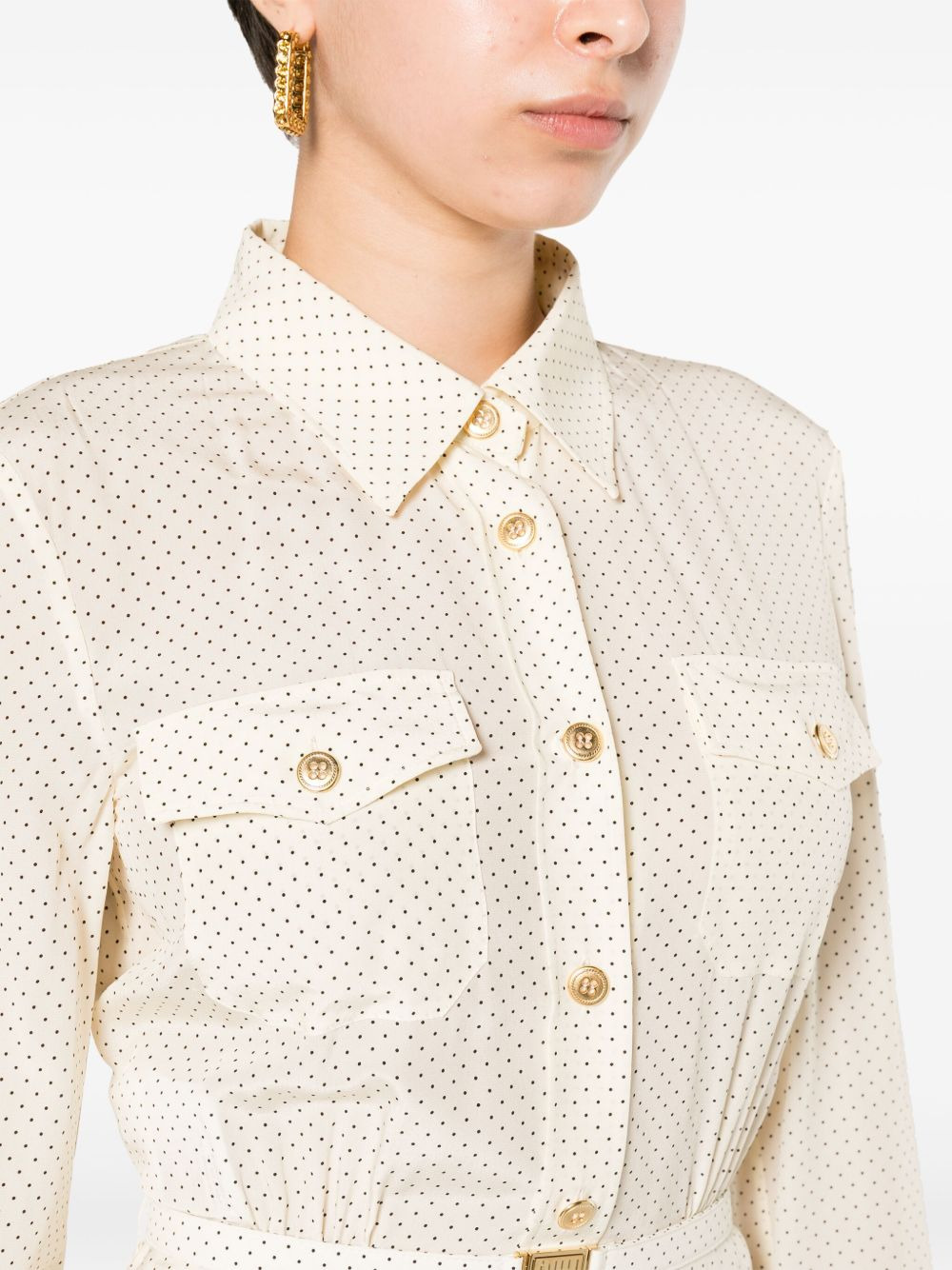 micro-dot crepe midi dress - 5