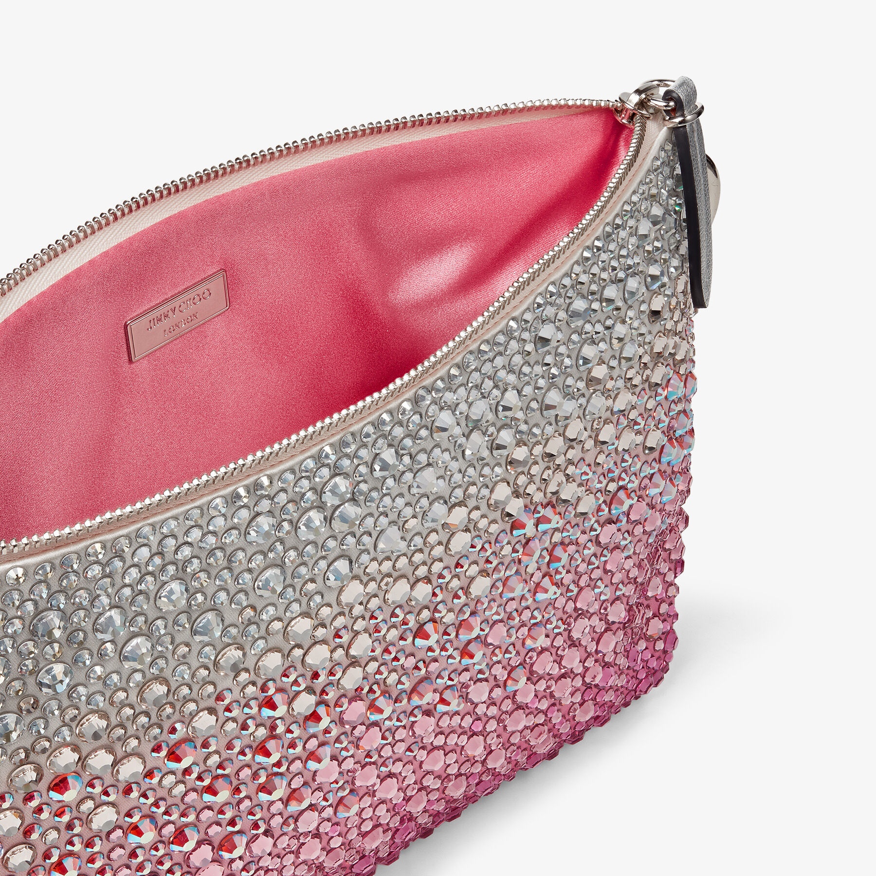 Callie
Candy Pink Dégradé Satin Bag with Crystals - 3