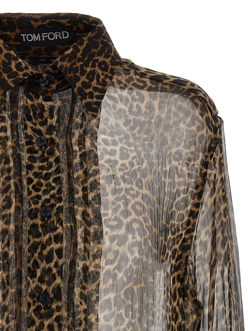 sheer leopard-print shirt - 3