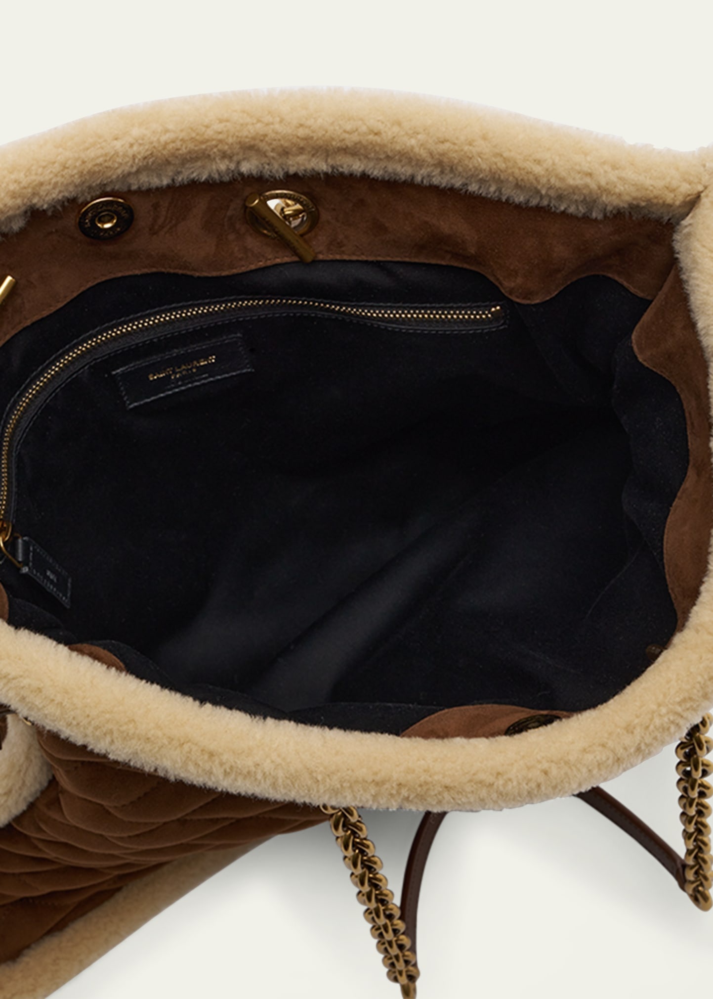 Le Pochon Quilted Shearling Shoulder Bag - 4