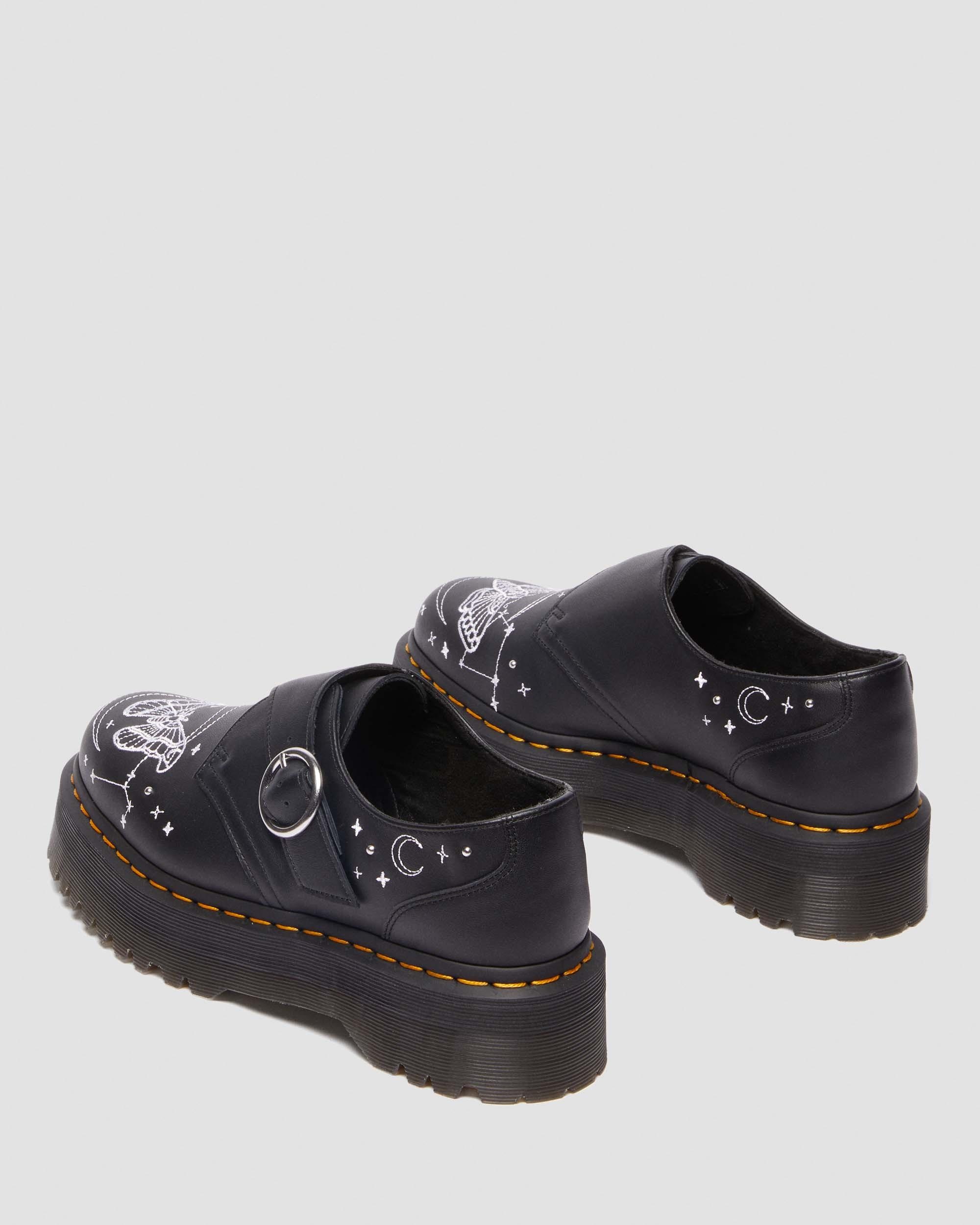 Monk Celestial Moth Leather Platform Shoes - 6