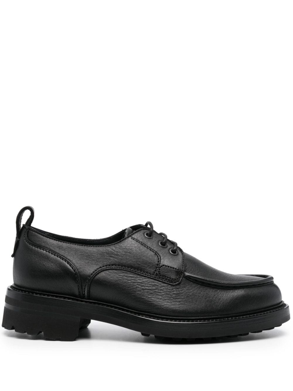 crinkled leather derby shoes - 1