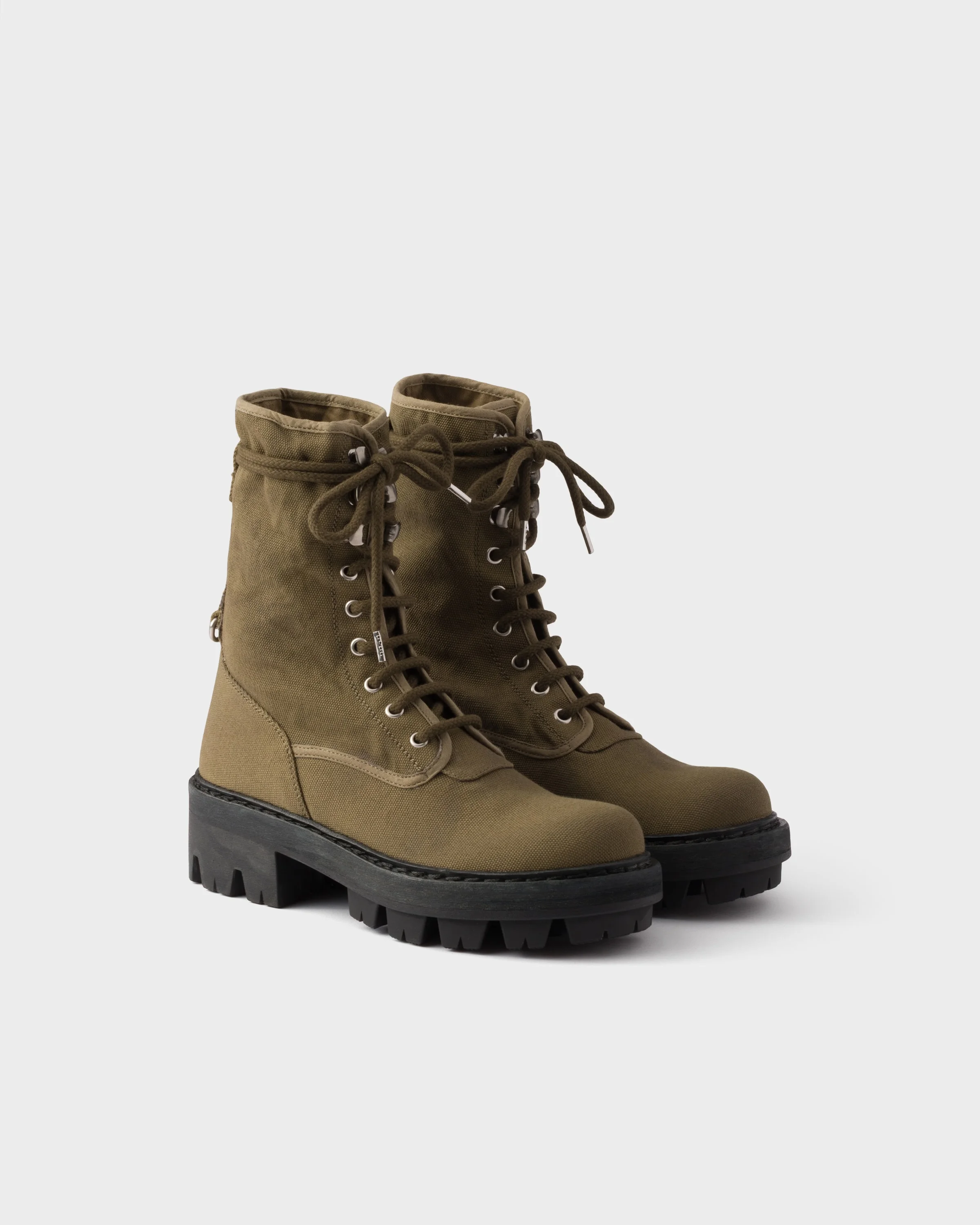 Canvas lace-up ankle boots - 1