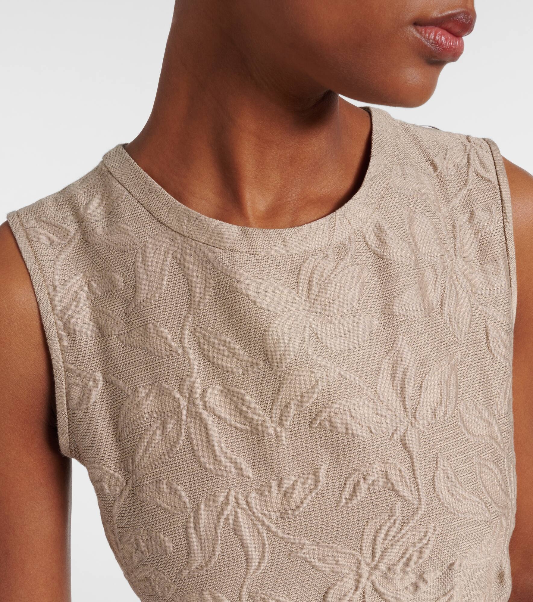 Fiaba cotton-blend jacquard midi dress - 4