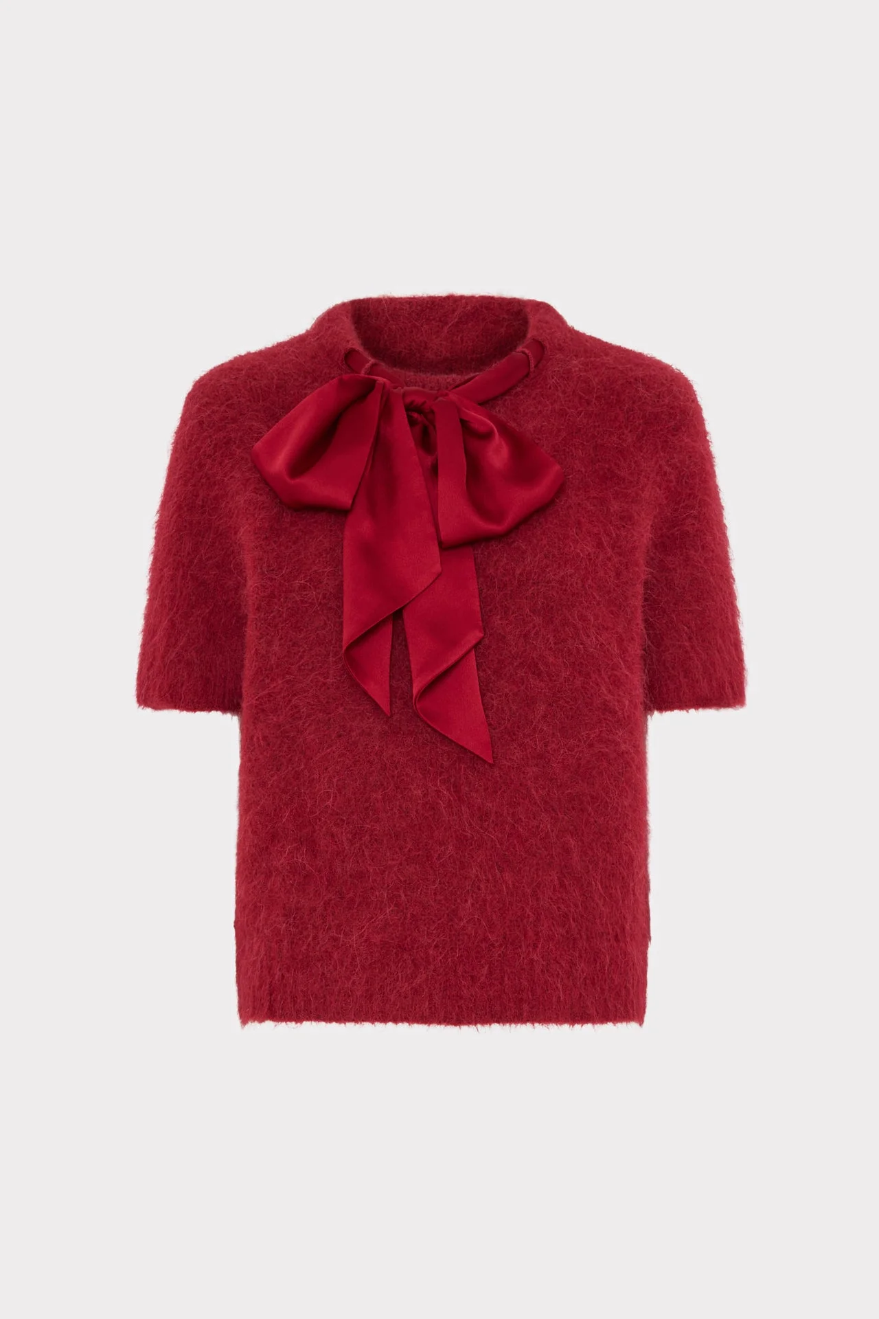 Combination Bow Fuzzy Sweater - 1