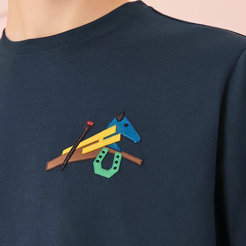 Leather detail t-shirt - 3