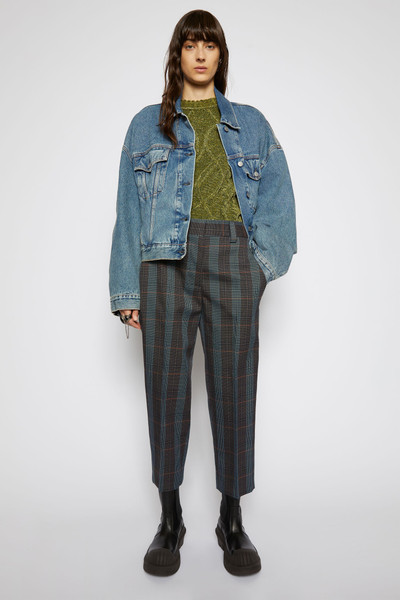 Acne Studios Tapered checked trousers blue/orange outlook