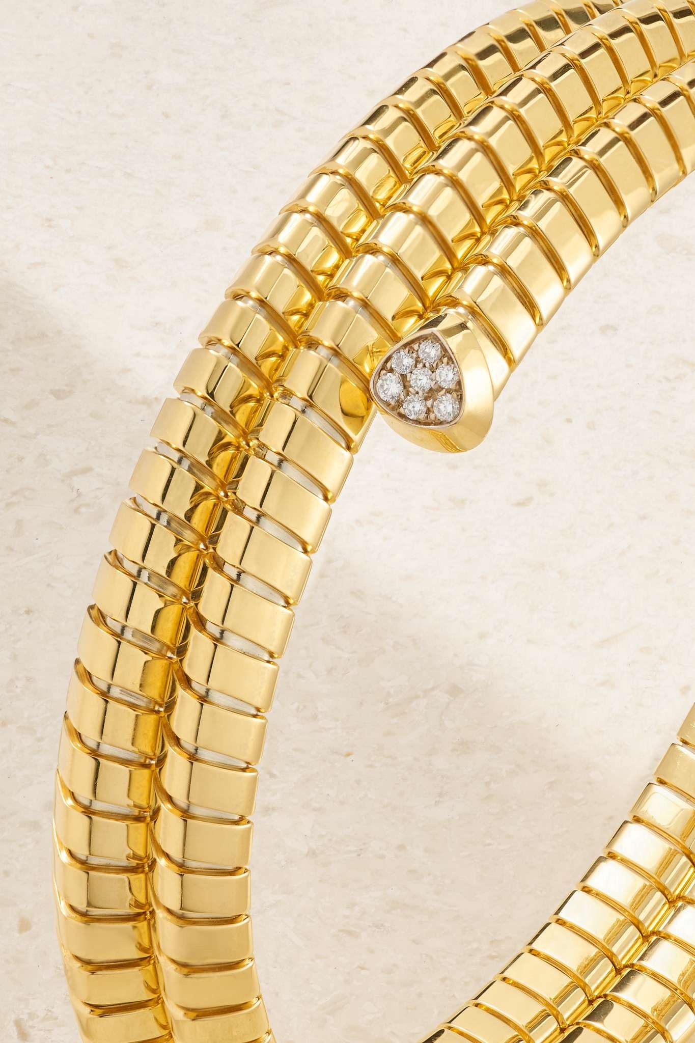 Trisolina Triple 18-karat gold diamond bangle - 4