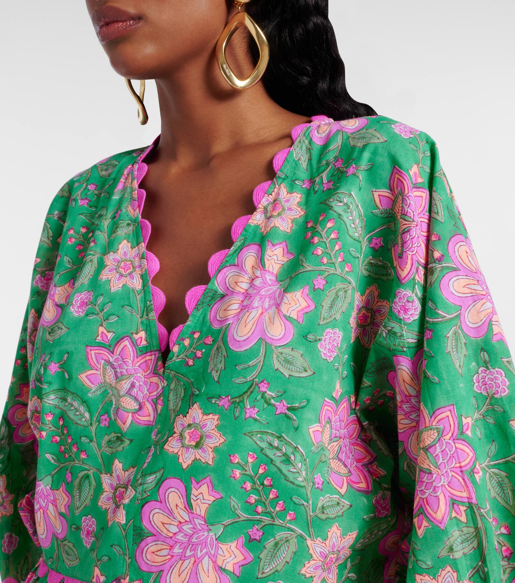 Floral printed cotton minidress - 4