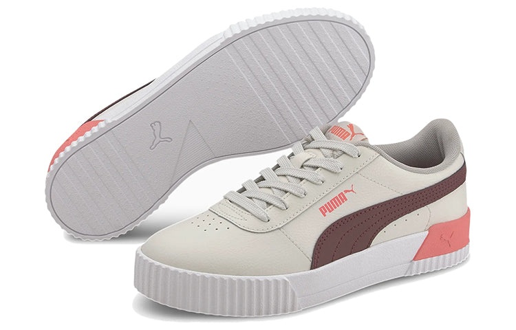 (WMNS) PUMA Carina Leather 'Khaki White Brown' 370325-20 - 3