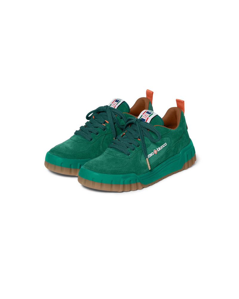 CASABLANCA Men's Green Suede Court Sneaker | Casablanca Paris outlook