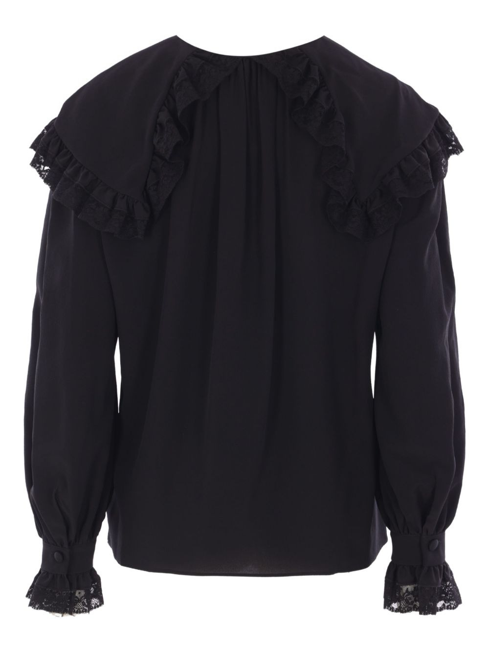 lace-trimmed ruffled top - 2