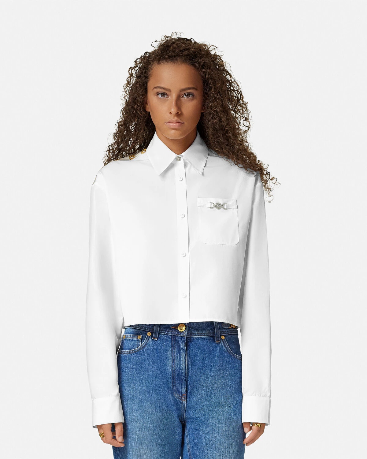 Chain Stripes Crop Boxy Shirt - 4