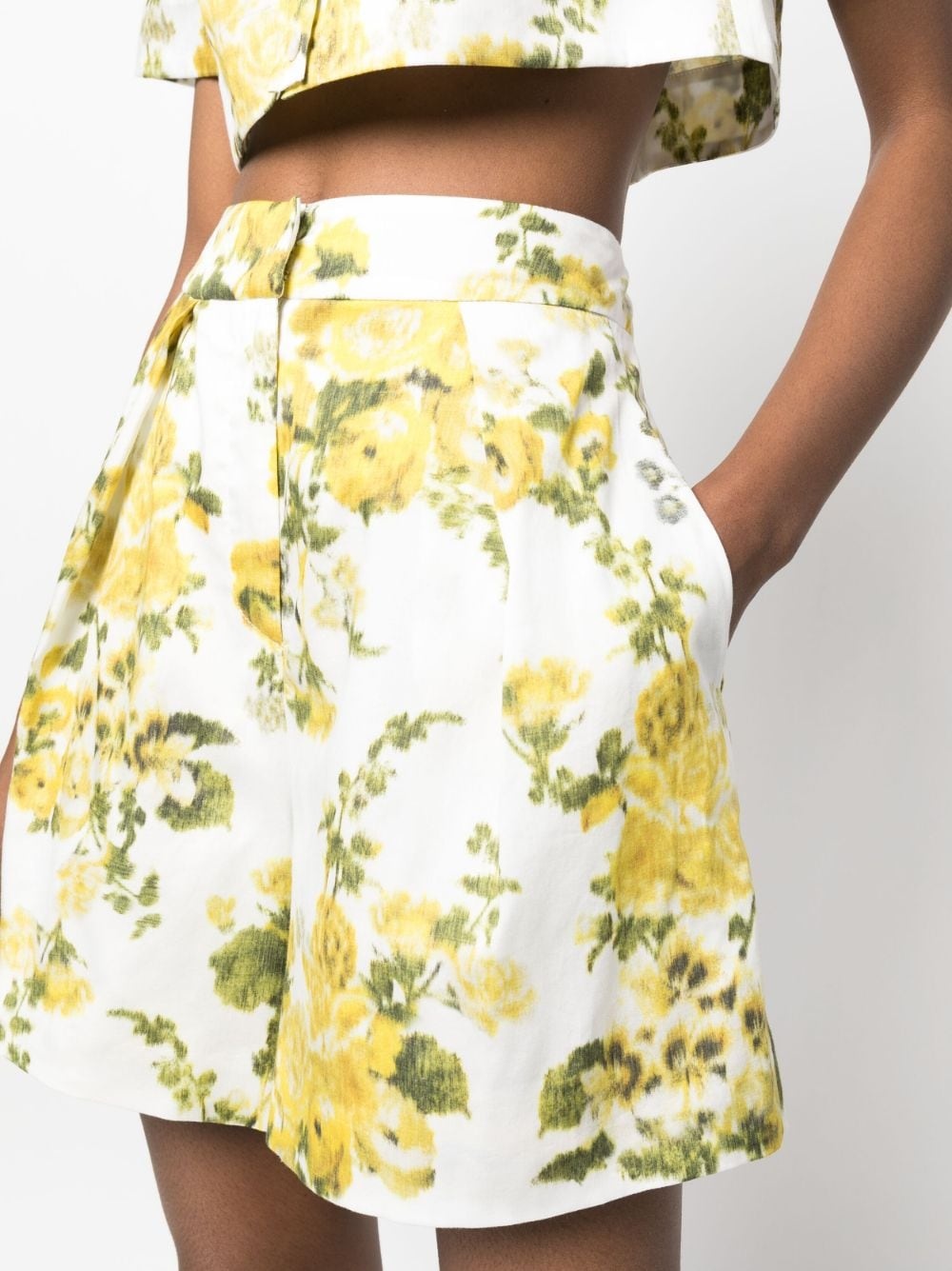 floral-print cotton shorts - 5